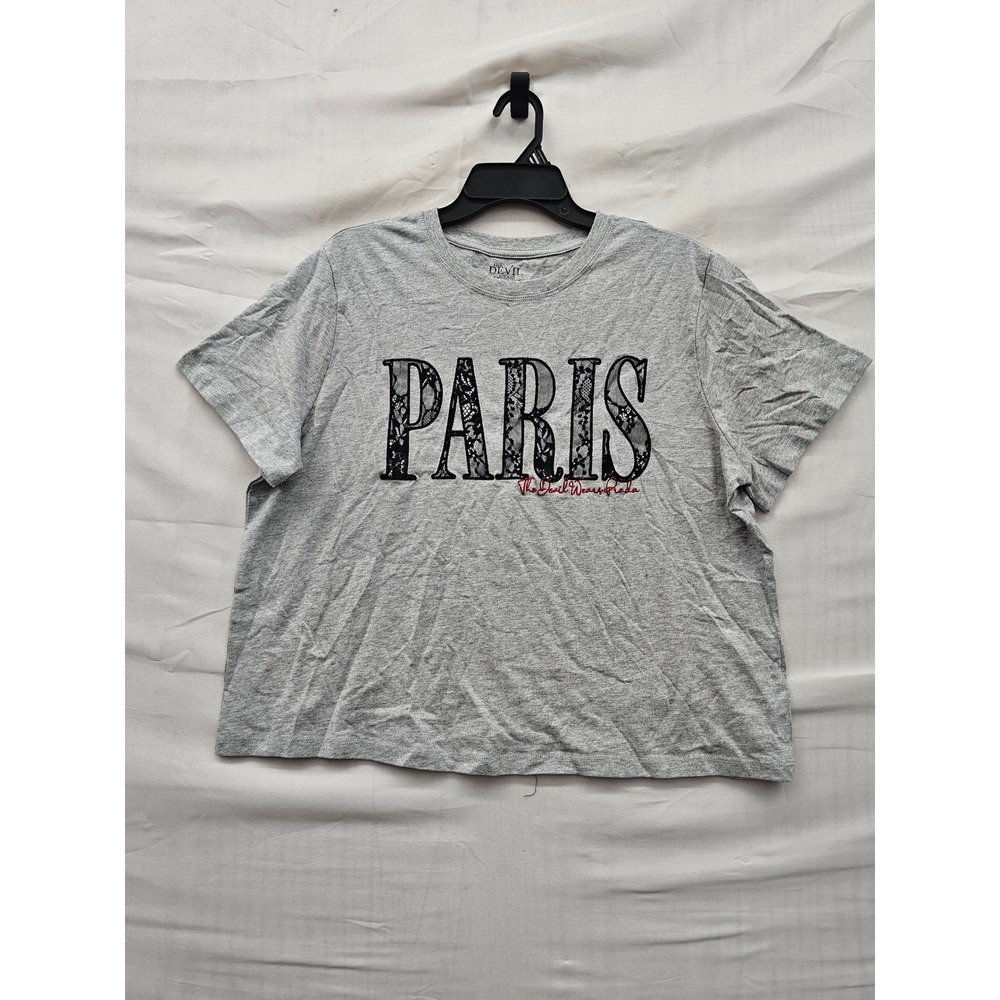 The Devil Wears Prada Womens Graphic T-Shirt Gray Cotton Casual Size Large